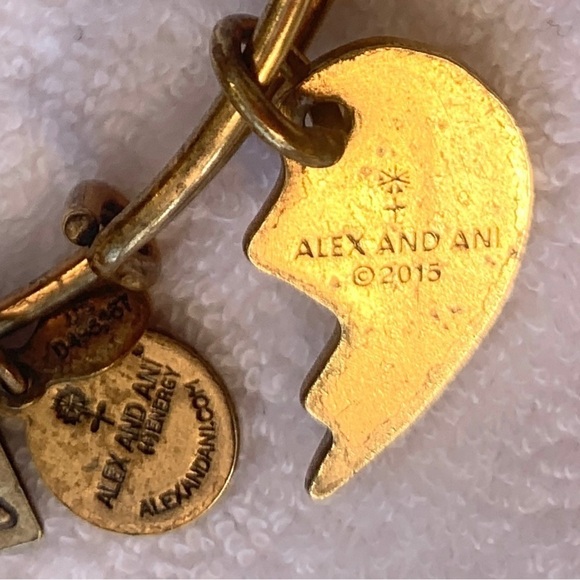Alex and Ani Best Friends Charm Bracelet-Gold Finish Expands 2”-3.5” - Picture 3 of 4